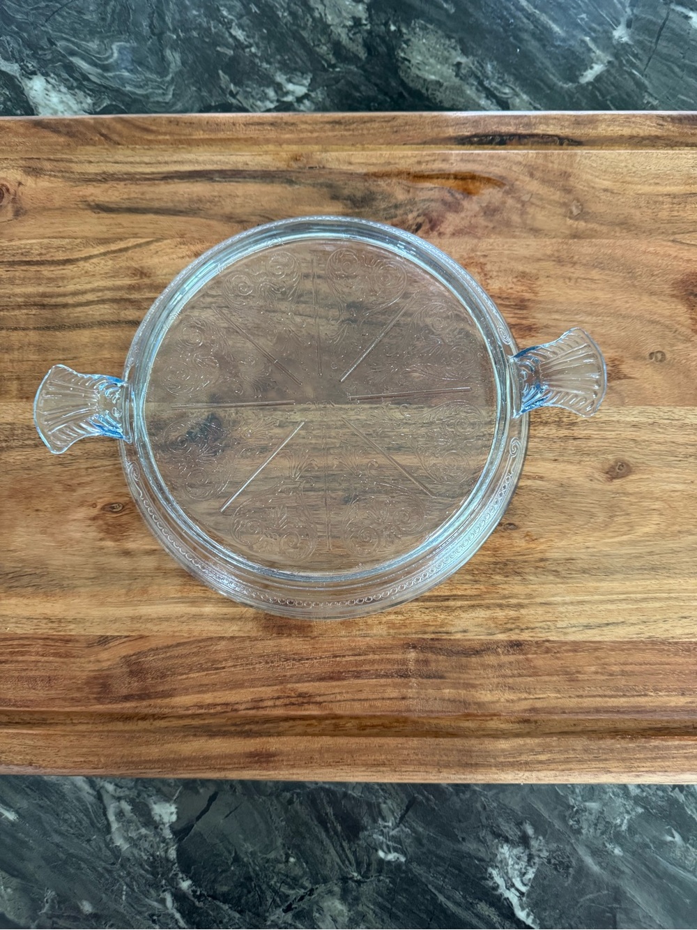 Fire King Clear Glass Serving Dish with Handles